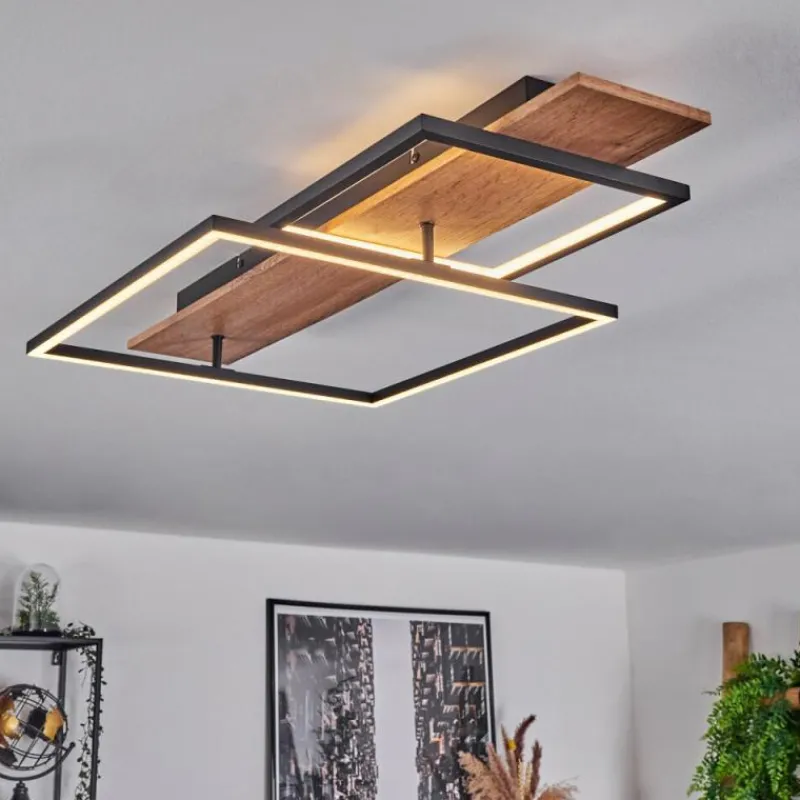 Luminaires Scandinaves-hofstein Plafonnier Pompu LED Écru, Noir, 1 lumière