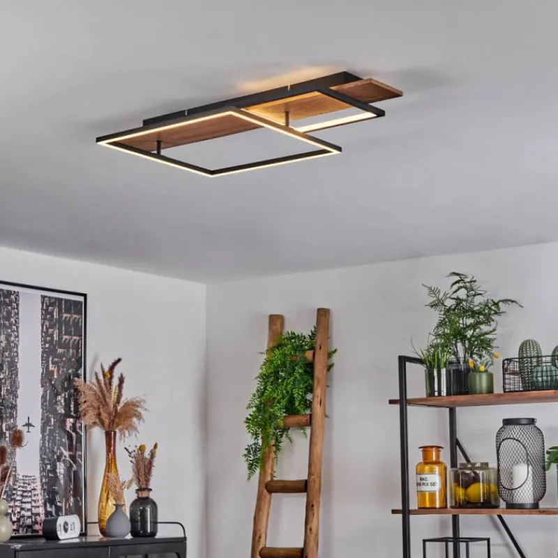 Luminaires Scandinaves-hofstein Plafonnier Pompu LED Écru, Noir, 1 lumière