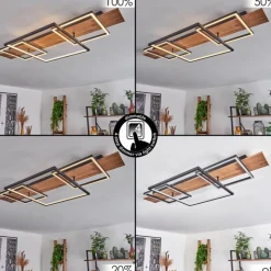 Luminaires Scandinaves-hofstein Plafonnier Pompu LED Écru, Noir, 1 lumière