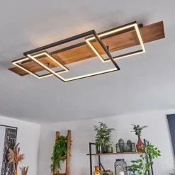 Luminaires Scandinaves-hofstein Plafonnier Pompu LED Écru, Noir, 1 lumière