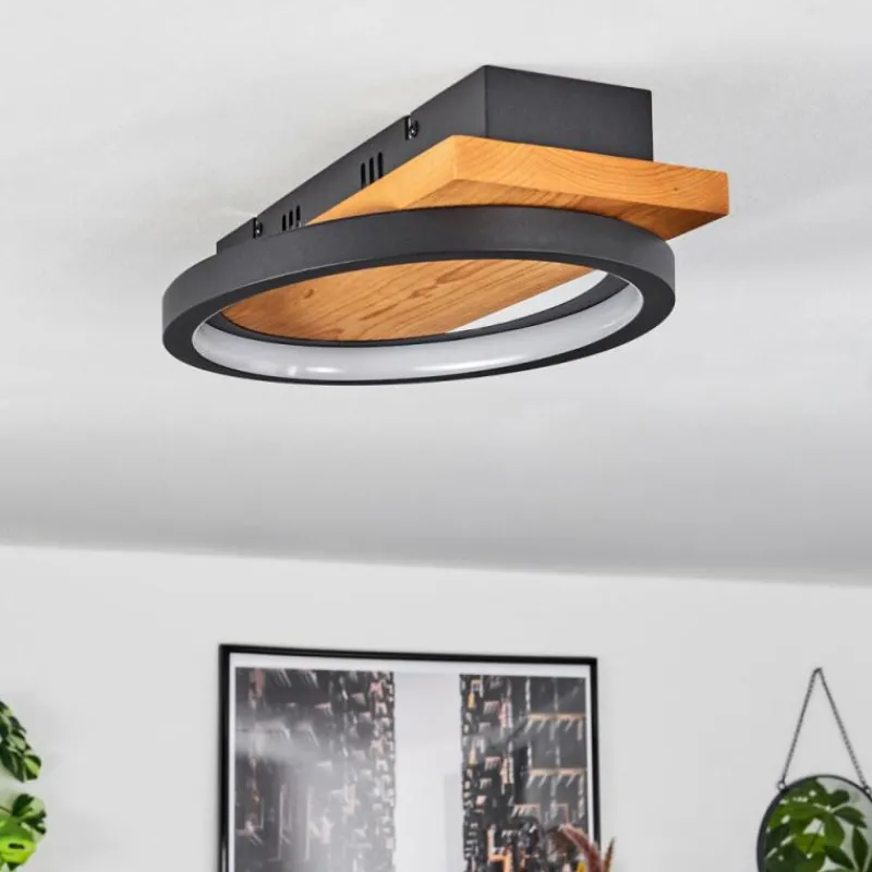 Lampes En Bois-hofstein Plafonnier Pompu LED Écru, 1 lumière