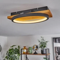 Lampes En Bois-hofstein Plafonnier Pompu LED Écru, 1 lumière