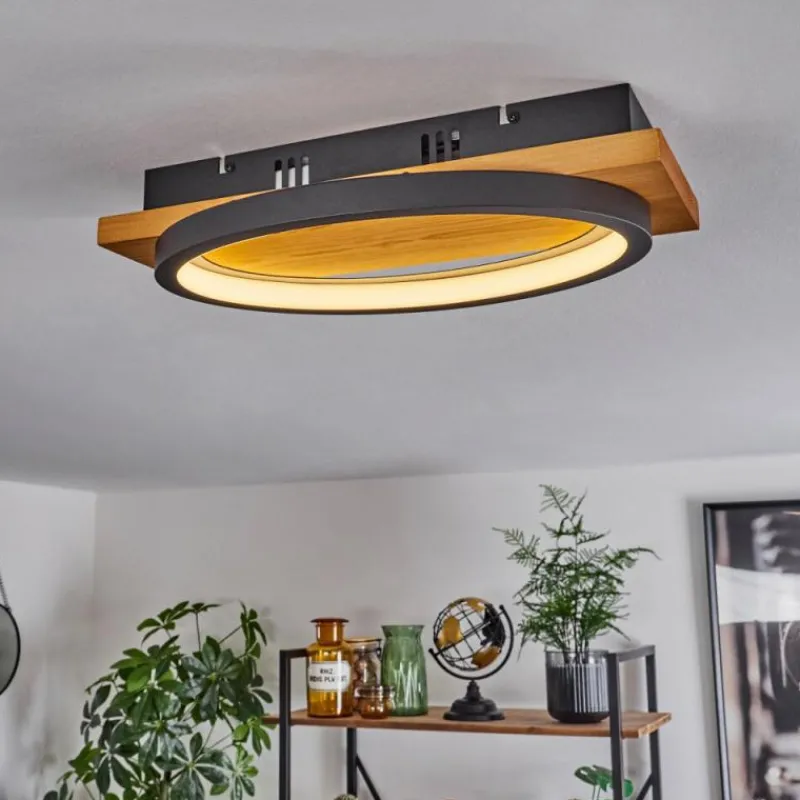 Lampes En Bois-hofstein Plafonnier Pompu LED Écru, 1 lumière