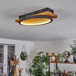 Lampes En Bois-hofstein Plafonnier Pompu LED Écru, 1 lumière