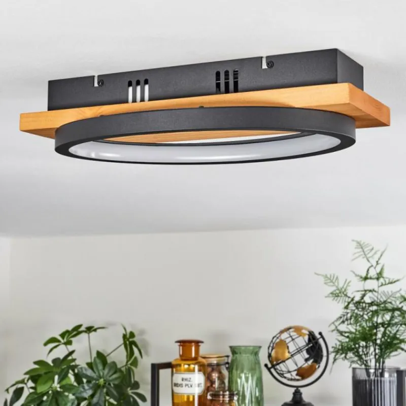 Lampes En Bois-hofstein Plafonnier Pompu LED Écru, 1 lumière