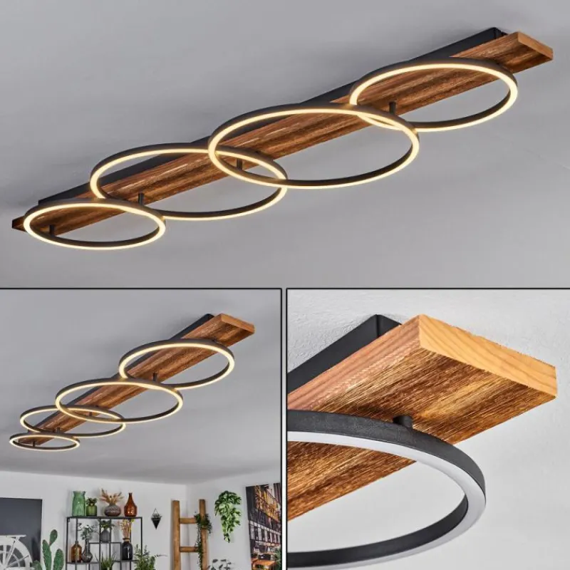 Luminaires Scandinaves-hofstein Plafonnier Pompu LED Écru, Noir, 1 lumière