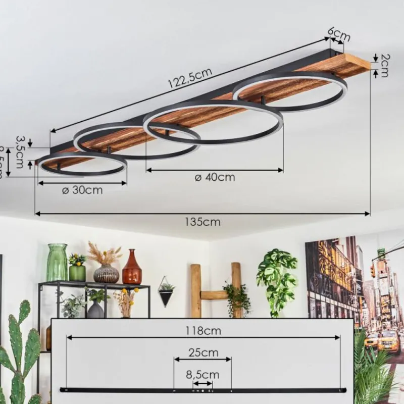 Luminaires Scandinaves-hofstein Plafonnier Pompu LED Écru, Noir, 1 lumière