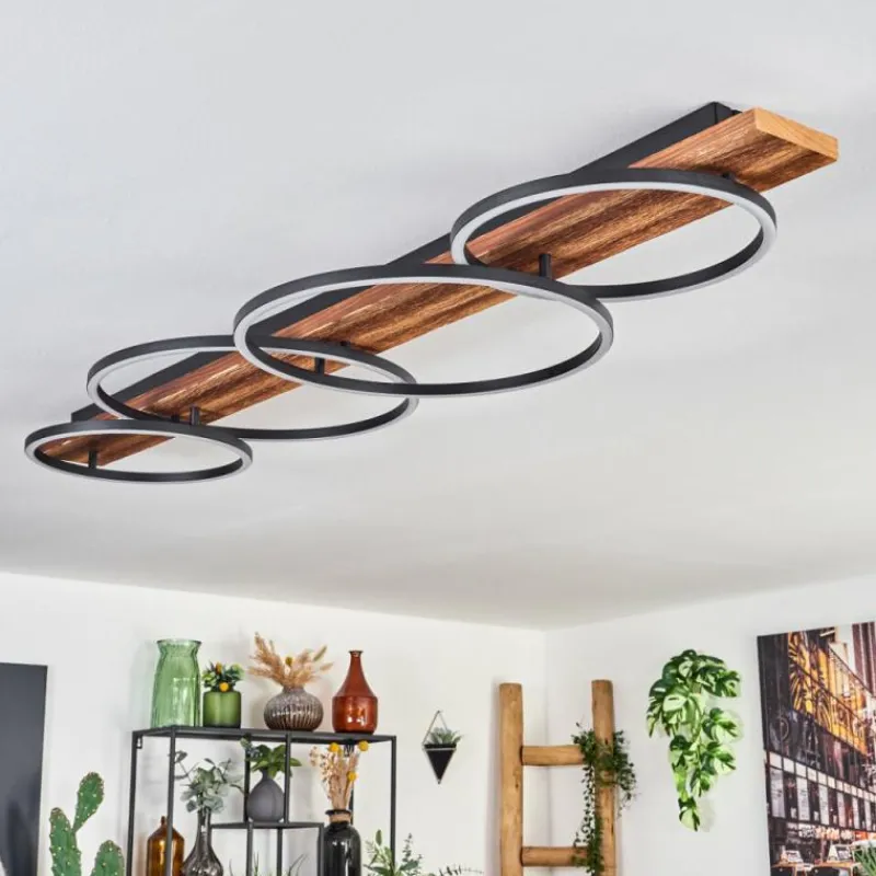 Luminaires Scandinaves-hofstein Plafonnier Pompu LED Écru, Noir, 1 lumière