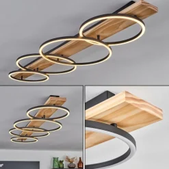 Luminaires Scandinaves-hofstein Plafonnier Pompu LED Écru, Noir, 1 lumière