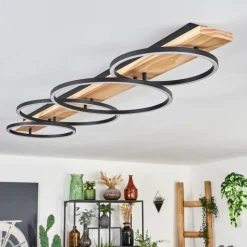 Luminaires Scandinaves-hofstein Plafonnier Pompu LED Écru, Noir, 1 lumière