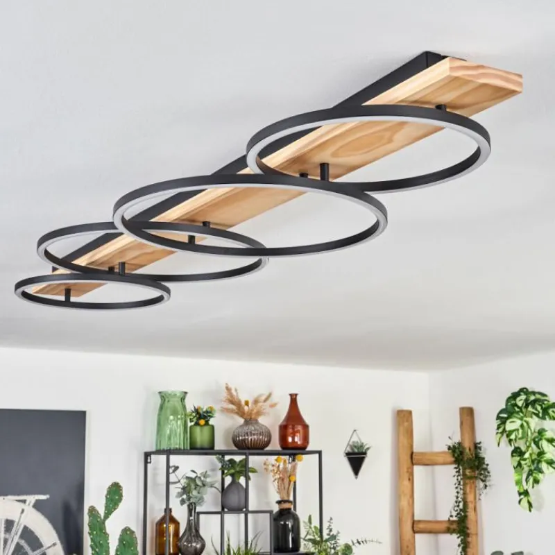 Luminaires Scandinaves-hofstein Plafonnier Pompu LED Écru, Noir, 1 lumière