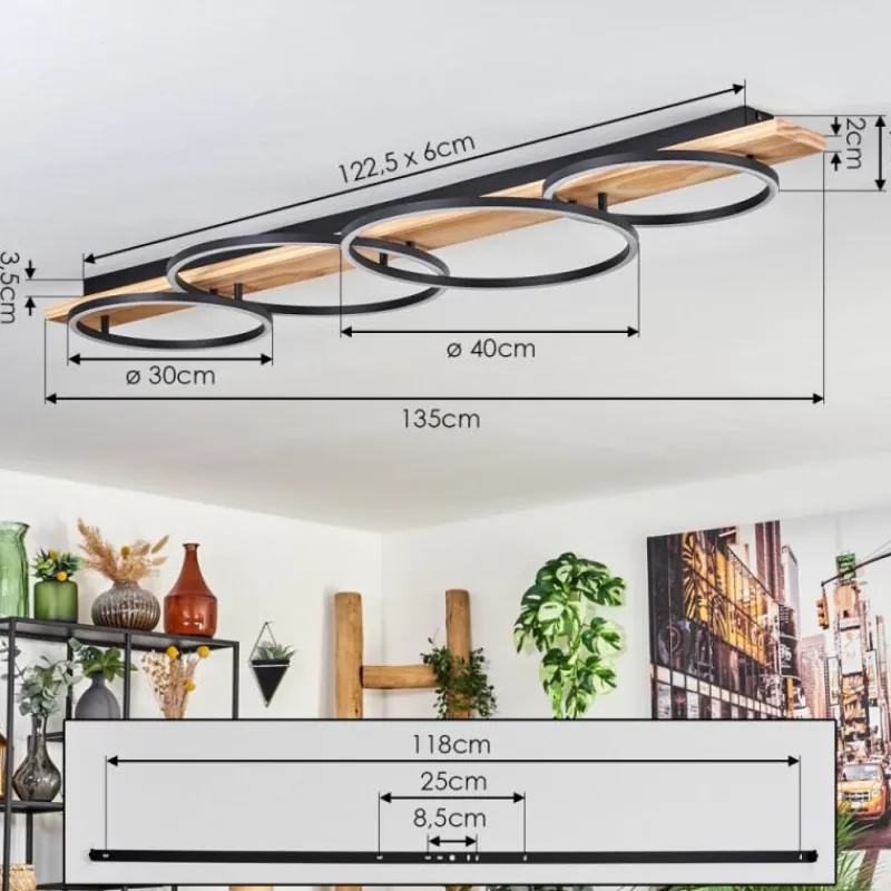 Luminaires Scandinaves-hofstein Plafonnier Pompu LED Écru, Noir, 1 lumière