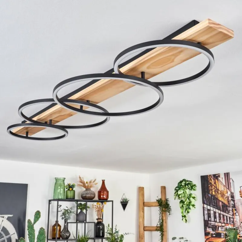 Luminaires Scandinaves-hofstein Plafonnier Pompu LED Écru, Noir, 1 lumière