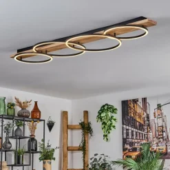 Luminaires Scandinaves-hofstein Plafonnier Pompu LED Écru, Noir, 1 lumière