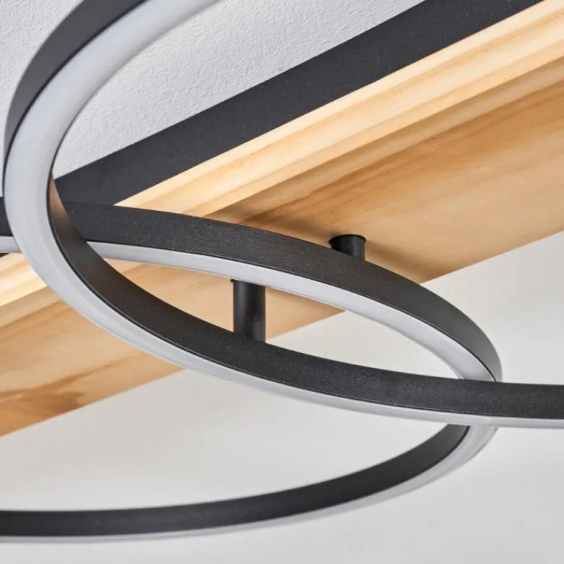 Luminaires Scandinaves-hofstein Plafonnier Pompu LED Écru, Noir, 1 lumière