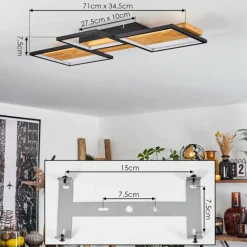 Luminaires Scandinaves-hofstein Plafonnier Pompu LED Noir, 1 lumière