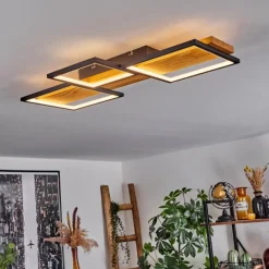 Luminaires Scandinaves-hofstein Plafonnier Pompu LED Noir, 1 lumière