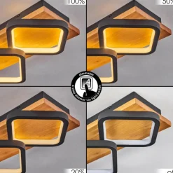 Luminaires Scandinaves-hofstein Plafonnier Pompu LED Noir, 1 lumière