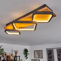 Luminaires Scandinaves-hofstein Plafonnier Pompu LED Noir, 1 lumière