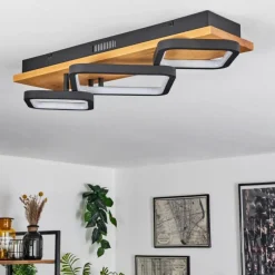 Luminaires Scandinaves-hofstein Plafonnier Pompu LED Noir, 1 lumière