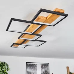 Luminaires Scandinaves-hofstein Plafonnier Pompu LED Noir, 1 lumière