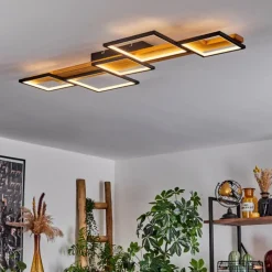 Luminaires Scandinaves-hofstein Plafonnier Pompu LED Noir, 1 lumière