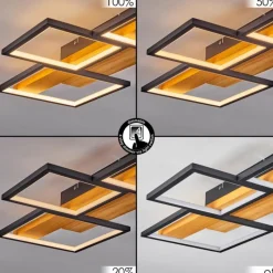 Luminaires Scandinaves-hofstein Plafonnier Pompu LED Noir, 1 lumière