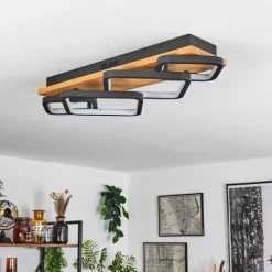 Luminaires Scandinaves-hofstein Plafonnier Pompu LED Noir, 1 lumière