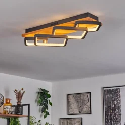 Luminaires Scandinaves-hofstein Plafonnier Pompu LED Noir, 1 lumière