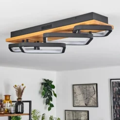 Luminaires Scandinaves-hofstein Plafonnier Pompu LED Noir, 1 lumière