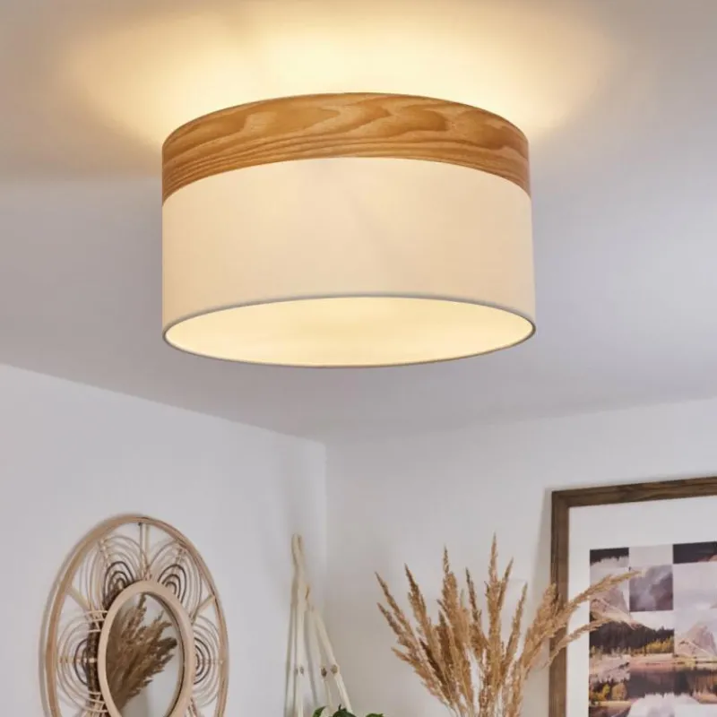 Lampes En Tissu-hofstein Plafonnier Pontresina Nickel mat, 3 lumières