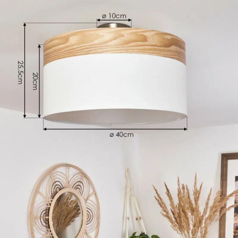 Lampes En Tissu-hofstein Plafonnier Pontresina Nickel mat, 3 lumières