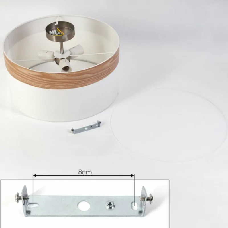 Lampes En Tissu-hofstein Plafonnier Pontresina Nickel mat, 3 lumières