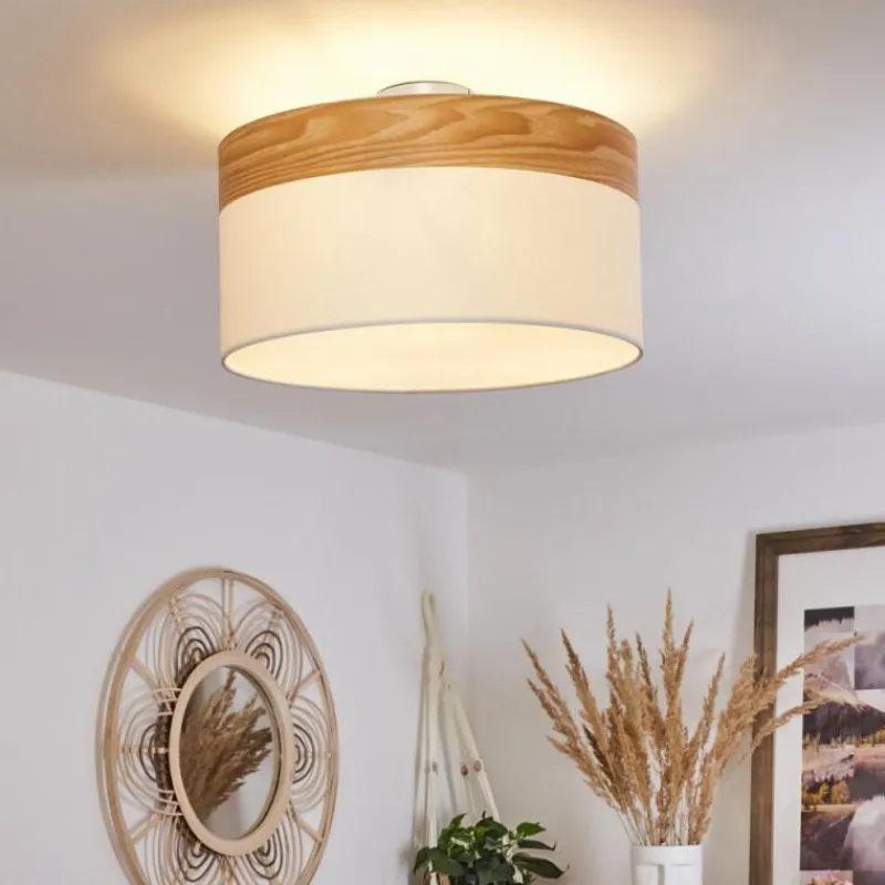 Lampes En Tissu-hofstein Plafonnier Pontresina Nickel mat, 3 lumières