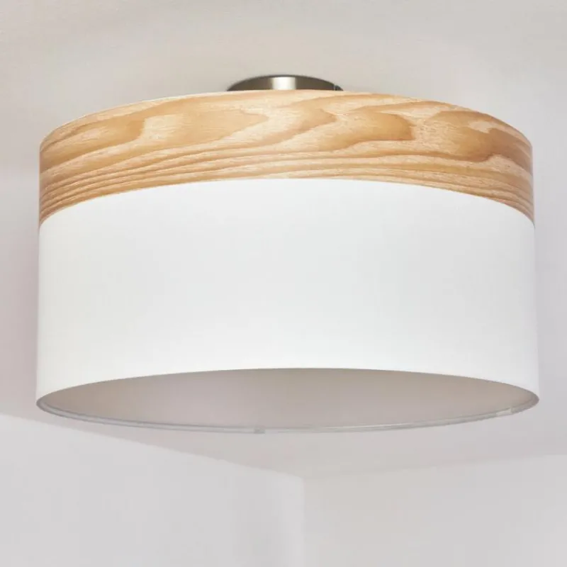 Lampes En Tissu-hofstein Plafonnier Pontresina Nickel mat, 3 lumières