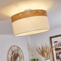 Lampes En Tissu-hofstein Plafonnier Pontresina Nickel mat, 3 lumières