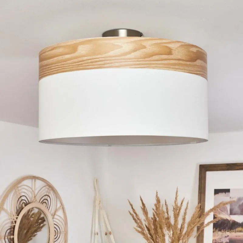 Lampes En Tissu-hofstein Plafonnier Pontresina Nickel mat, 3 lumières