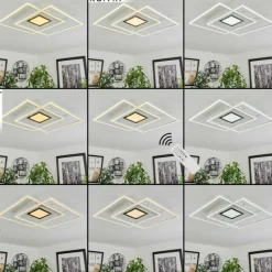 hofstein Plafonnier Popoy LED Blanc, 1 lumière, Télécommandes