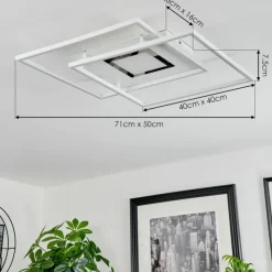 hofstein Plafonnier Popoy LED Blanc, 1 lumière, Télécommandes