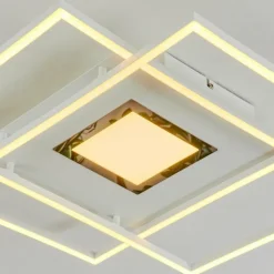 hofstein Plafonnier Popoy LED Blanc, 1 lumière, Télécommandes