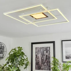 hofstein Plafonnier Popoy LED Blanc, 1 lumière, Télécommandes