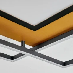 Lampes Dorées-hofstein Plafonnier Popoy LED Or, Noir, 1 lumière, Télécommandes