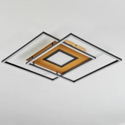 Lampes Dorées-hofstein Plafonnier Popoy LED Or, Noir, 1 lumière, Télécommandes