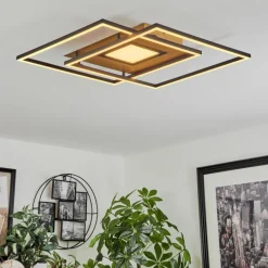 Lampes Dorées-hofstein Plafonnier Popoy LED Or, Noir, 1 lumière, Télécommandes