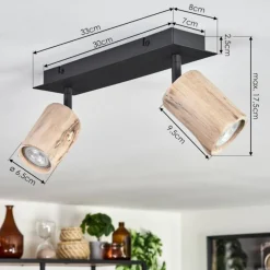 Luminaires Scandinaves-hofstein Plafonnier Postigo Noir, 2 lumières