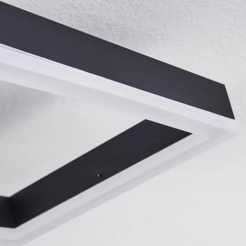 hofstein Plafonnier Pourao LED Noir, Blanc, 1 lumière, Télécommandes