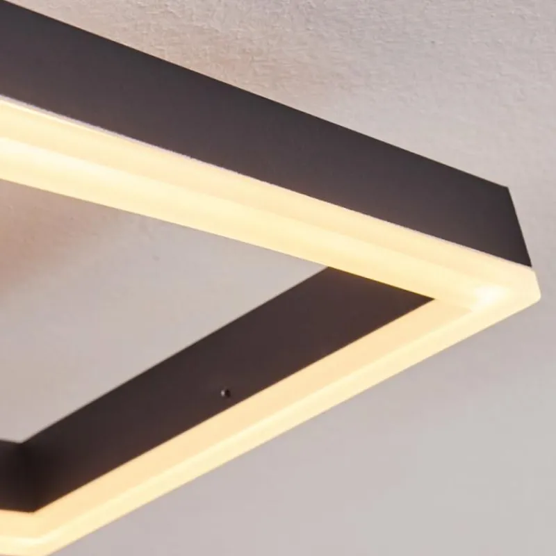 hofstein Plafonnier Pourao LED Noir, Blanc, 1 lumière, Télécommandes