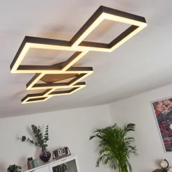 hofstein Plafonnier Pourao LED Noir, Blanc, 1 lumière, Télécommandes