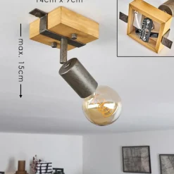 Lampes Vintages & Rétros-hofstein Plafonnier Praia Brun, Gris, 1 lumière