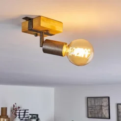 Lampes Vintages & Rétros-hofstein Plafonnier Praia Brun, Gris, 1 lumière